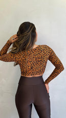 Cropped Manga Longa Onça